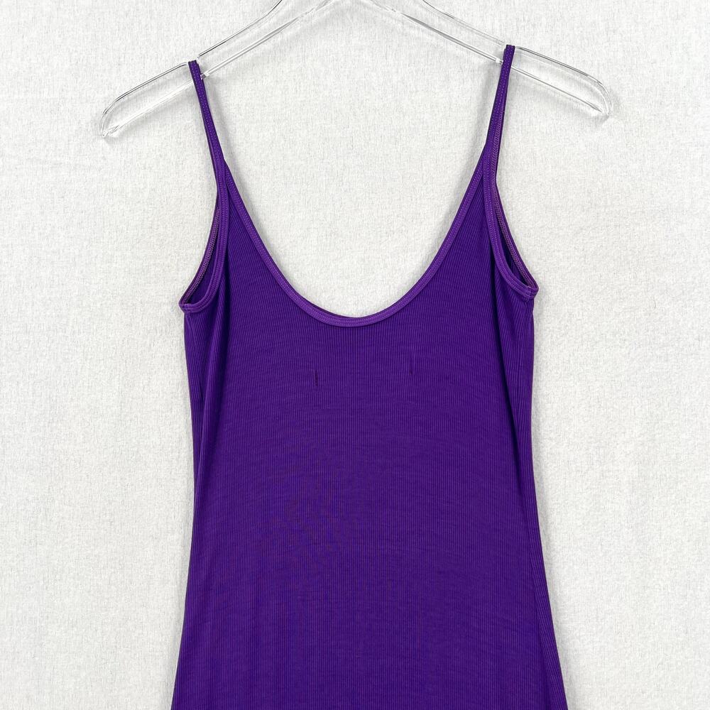 ENZA COSTA Silk Rib Essential Maxi Dress Womens Small Purple Tank Thin Strap NWT - Picture 4 of 13